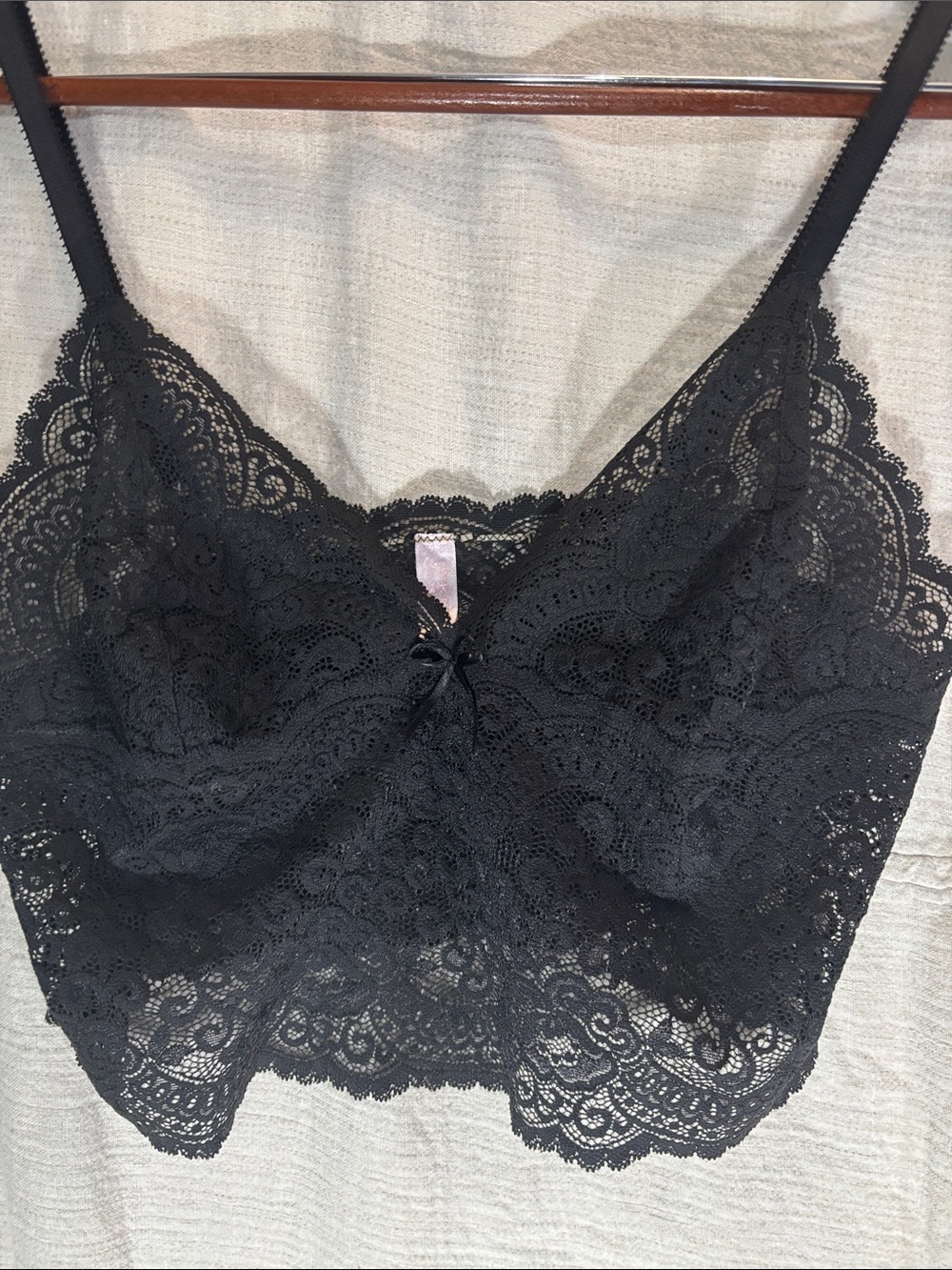 Victoria's Secret Black Lace Longline Bralette Crop - Picture 3 of 7